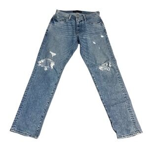 Abercrombie & Fitch 29x30 Skinny Stretch Jeans Light Wash Ripped Distressed